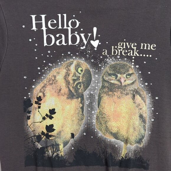 Zara Y2K stretch turtleneck T-shirt rhinestone size m - Picture 2 of 6